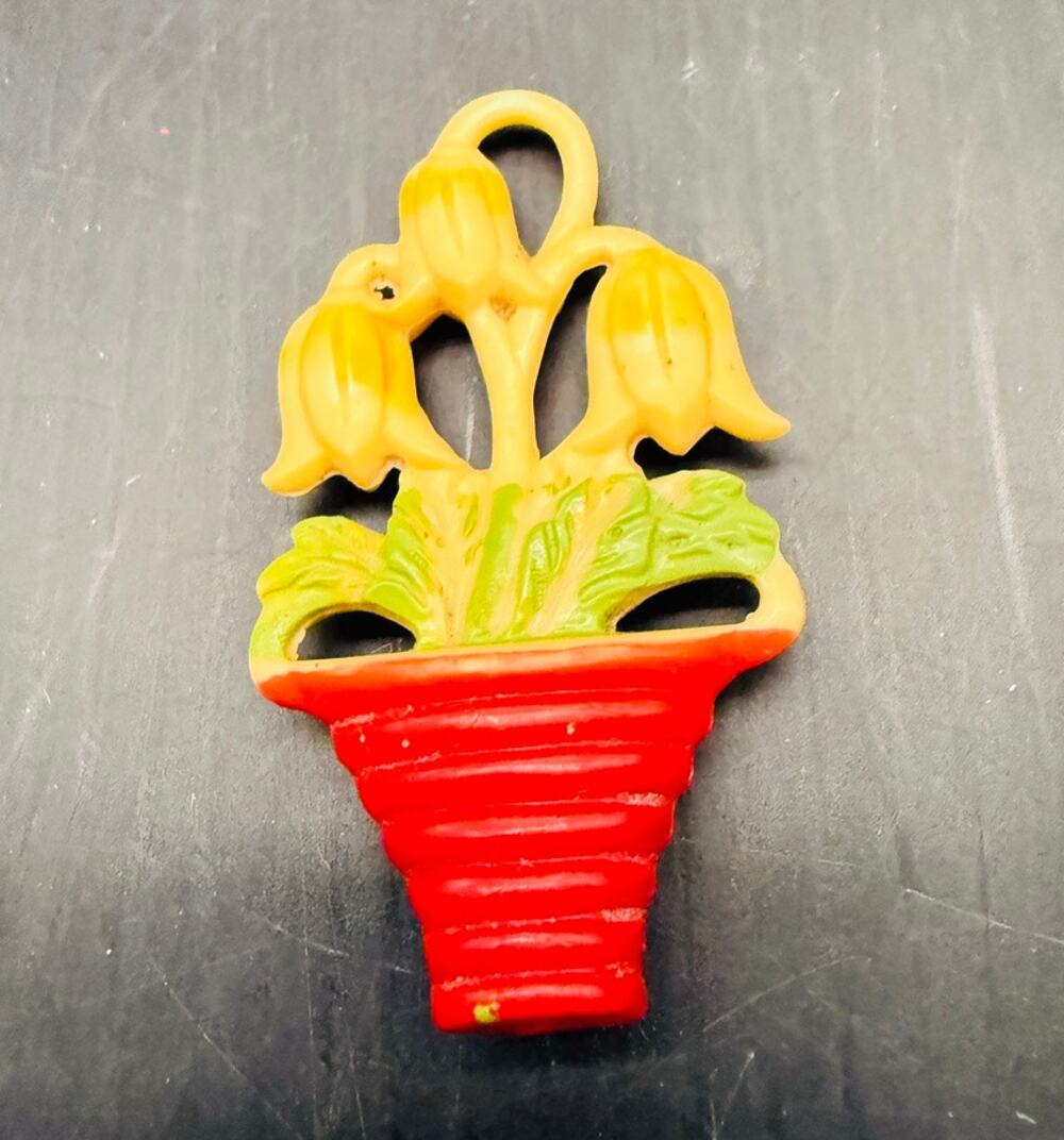 Vintage Art Deco Celluloid Window Shade Pull – Potted Tulip
